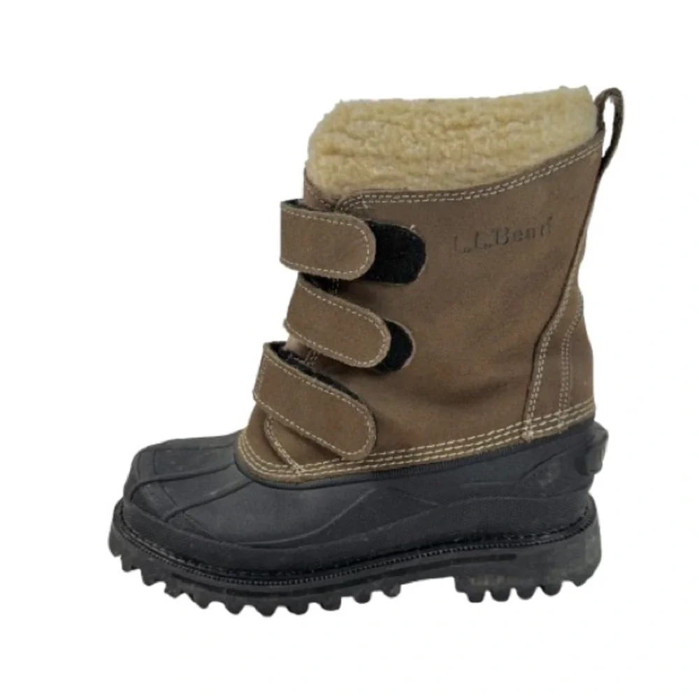 L.L. Bean Tan and Black Snow Boots
